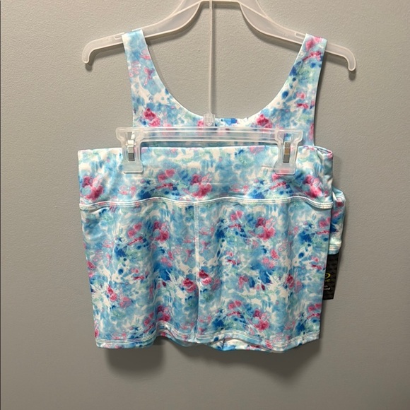 Athletic Blue and Pink Tie-Dye Tank Top and Shorts Set - Picture 6 of 8